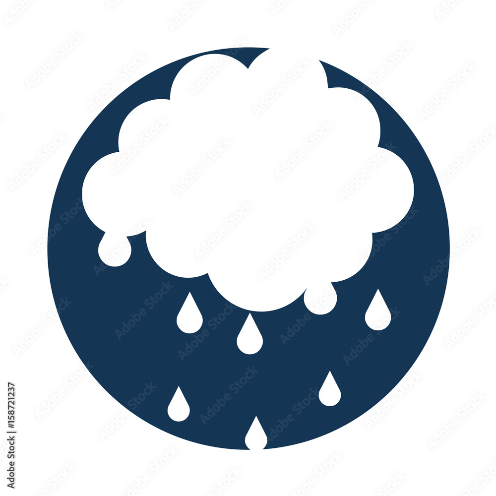 cloud with rain drops vector illustration design