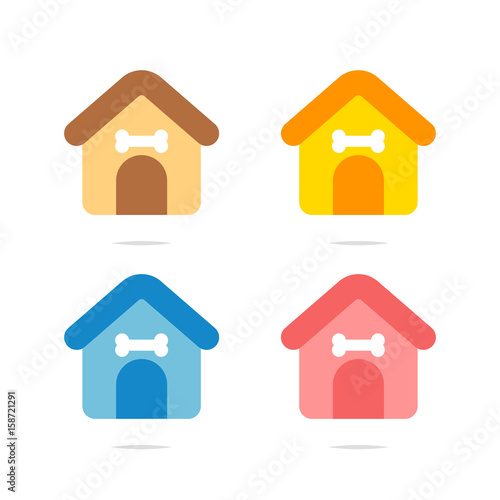 Dog house vector set