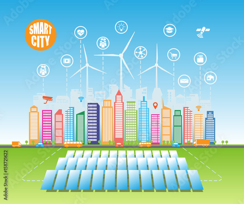 Smart green cities consume alternative natural energy sources with advanced intelligent services, and augmented reality, social networks, Internet of things