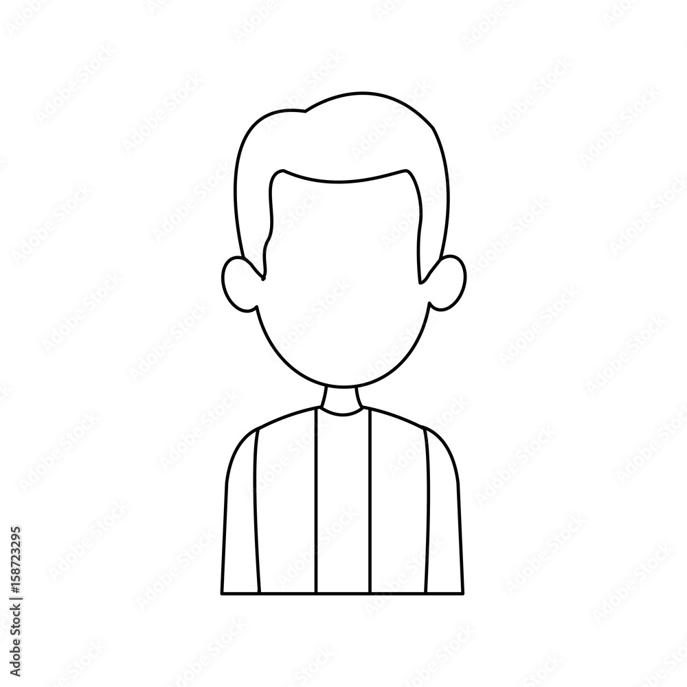 cartoon face of young man image vector illustration