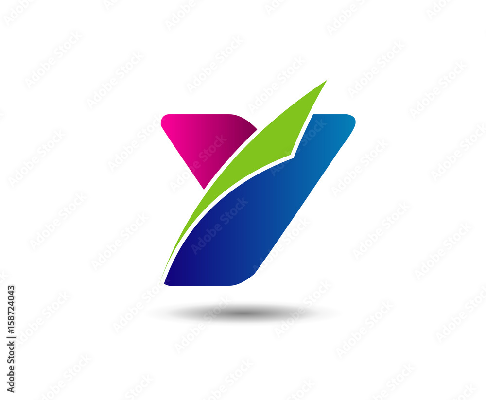 Naklejka premium Letter y logo icon design template elements. Vector color sign