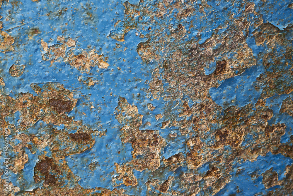 Blaue Metallplatte, verrostet Blaue Metallplatte, verrostet