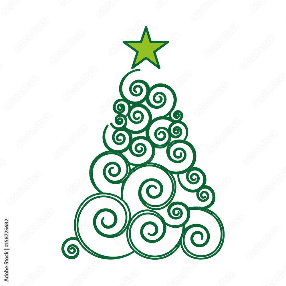 christmas tree isolated icon vector illustration design
