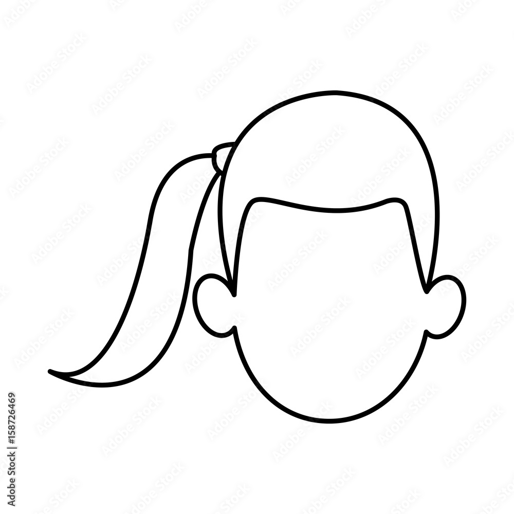 silhouette of faceless head woman hairstyle vector illustration silhouette of faceless head woman hairstyle vector illustration