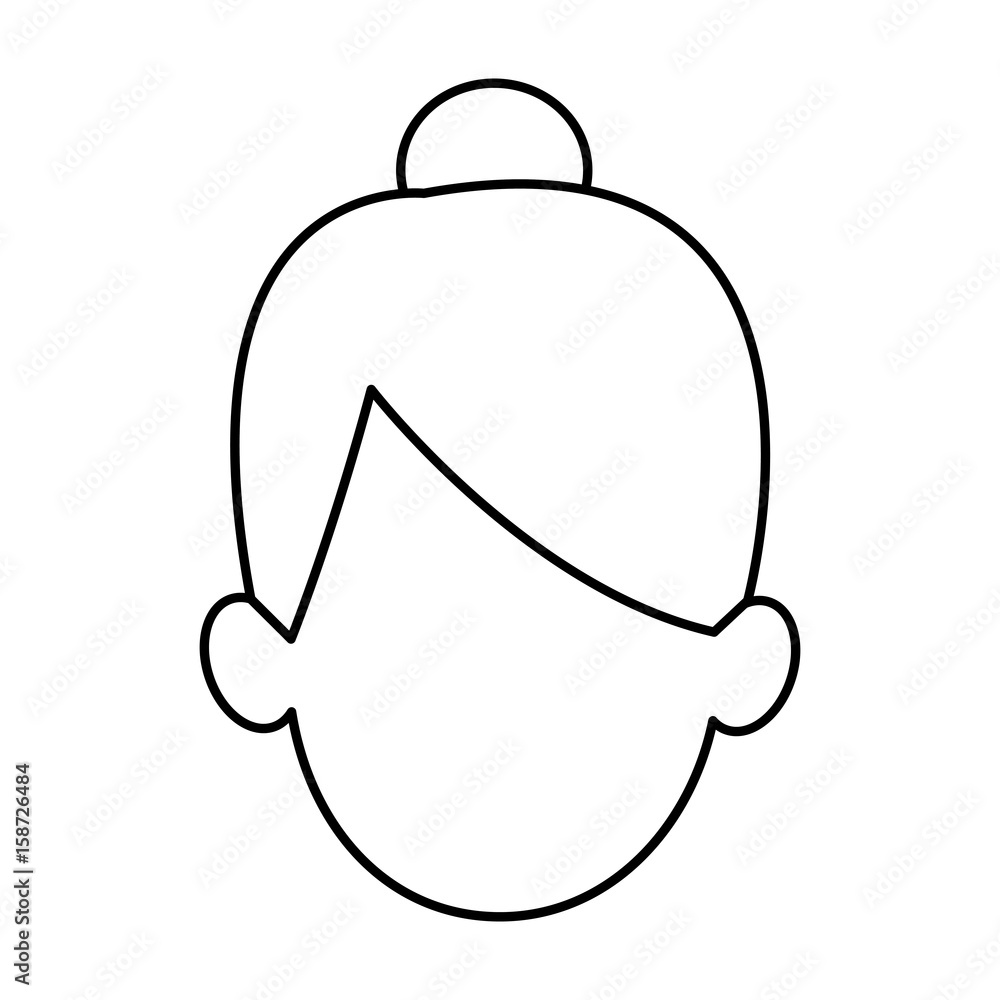 silhouette of faceless head woman hairstyle vector illustration