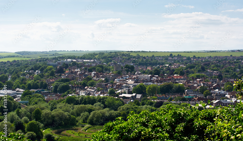 View of old English town of Lewes