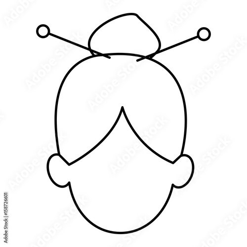 silhouette of faceless head woman hairstyle vector illustration