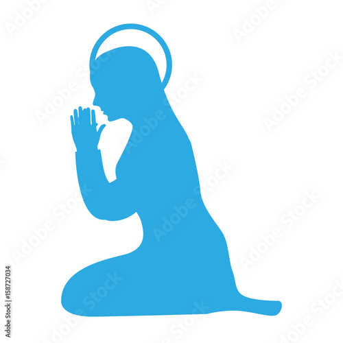 mary virgin manger character vector illustration design