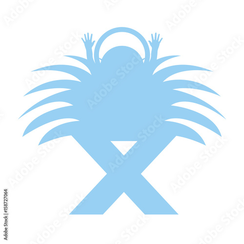 jesus baby in Straw cradle manger vector illustration design