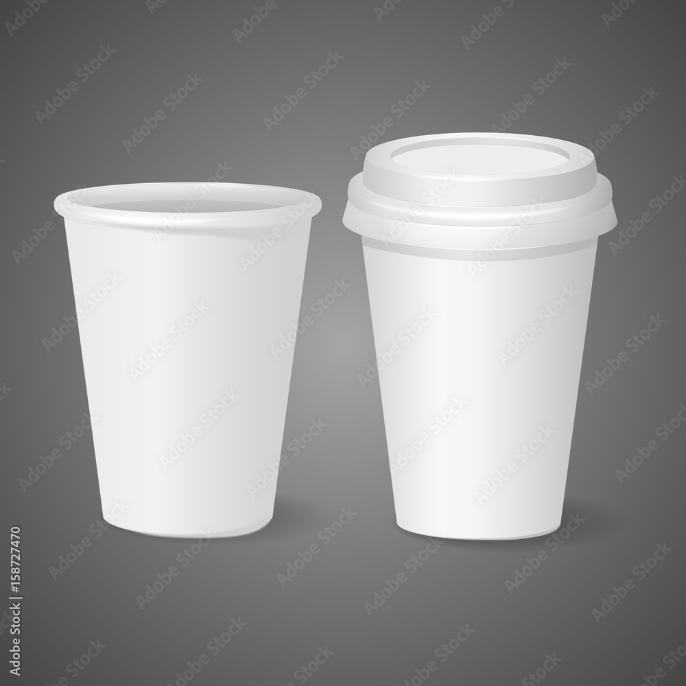 Realistic template cups for drinks Realistic template cups for drinks