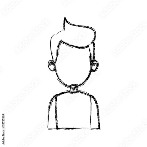 sketch of the man character faceless portrait vector illustration photo