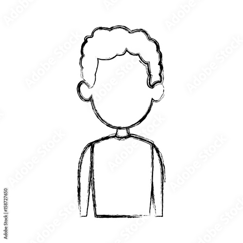 sketch of the man character faceless portrait vector illustration photo