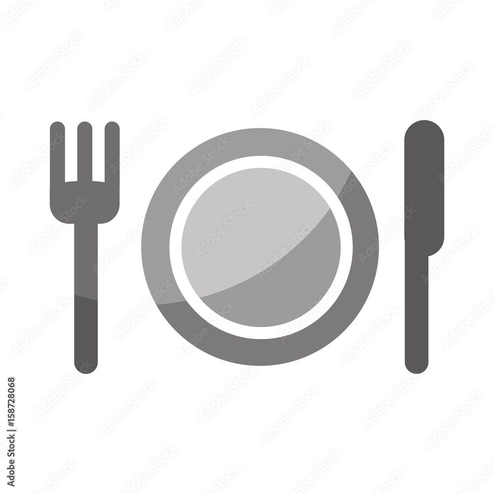 dish with fork and knife vector illustration design dish with fork and knife vector illustration design