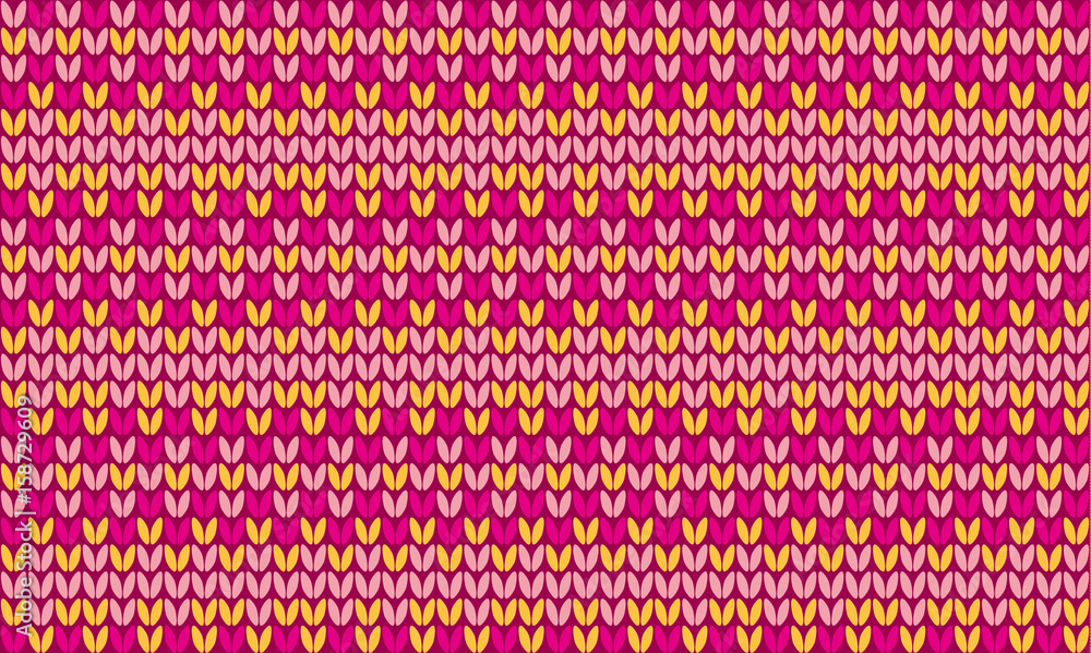 Simple concept knitted seamless pattern in summer colors. Repeatable motif for surface design, background, card, header, web and print projects.