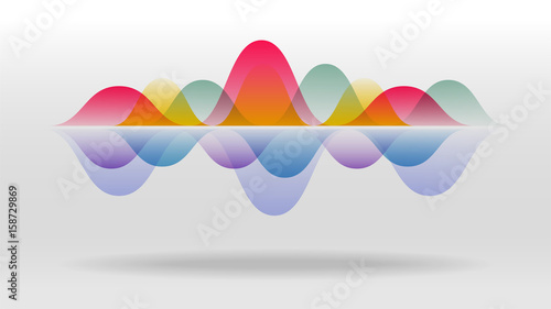 Colorful motion sound wave abstract vector background