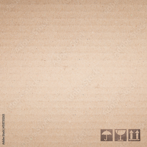 Symbol box Paper texture brown sheet background.