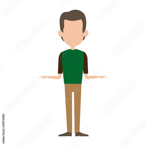 man male cartoon faceless standing gesture image vector illustration