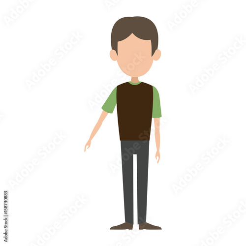 man male cartoon faceless standing gesture image vector illustration