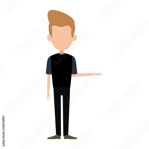 man male cartoon faceless standing gesture image vector illustration