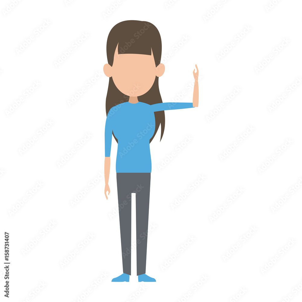 character woman female standing cartoon gesture image vector illustration character woman female standing cartoon gesture image vector illustration