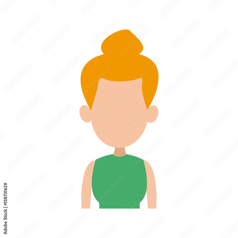 portrait woman avatar casual faceless image vector illustration