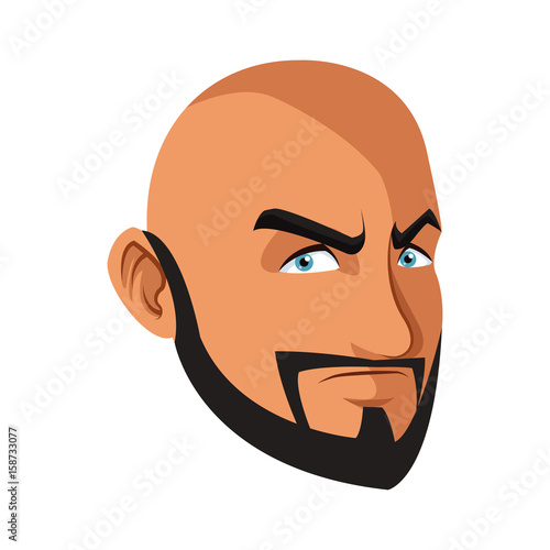 looking man face in a cartoon comic book style vector illustration