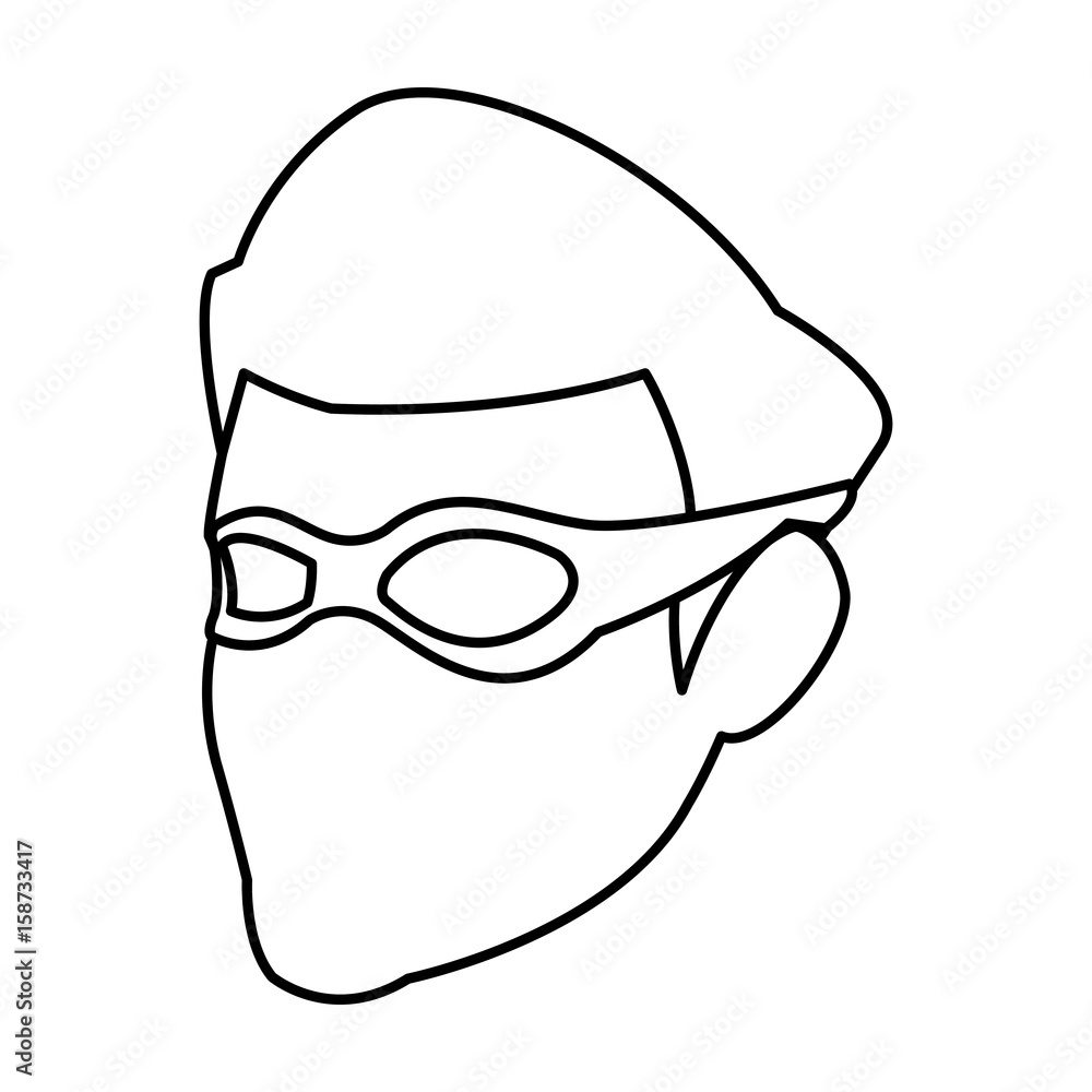 superhero man face male with the mask cartoon vector illustration superhero man face male with the mask cartoon vector illustration