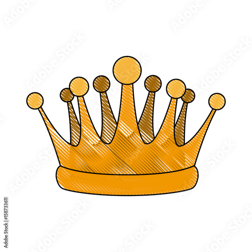 crown treasure kingdom majestic luxury icon vector illustration
