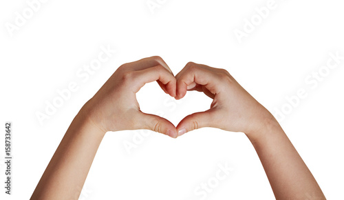 Kids hands making heart gesture