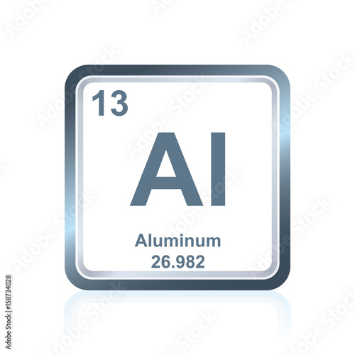 Chemical element aluminum from the Periodic Table photo