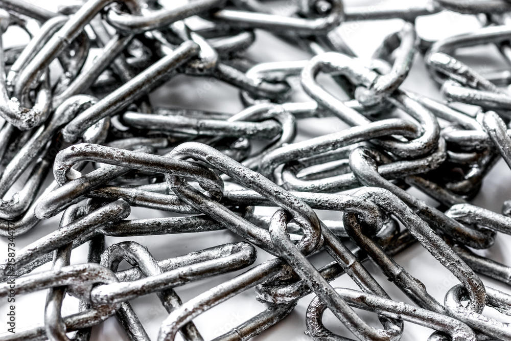concept data protection metal chain on white background concept data protection metal chain on white background