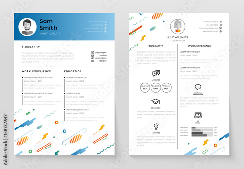 Personal Resume - vector template illustration