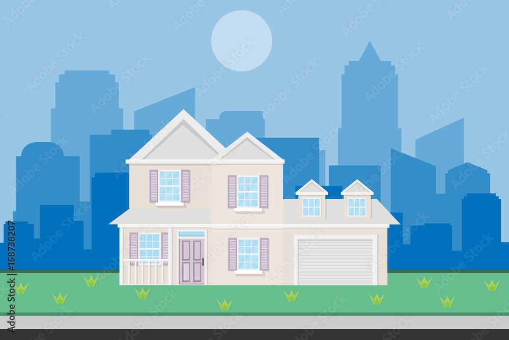 house building design.vector and illustration