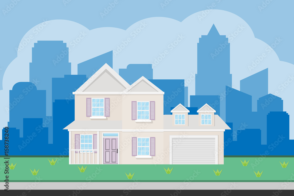 house building design.vector and illustration