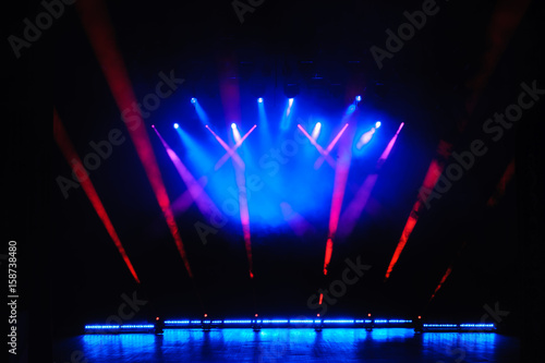 Fototapeta Naklejka Na Ścianę i Meble -  Free stage with lights, lighting devices.