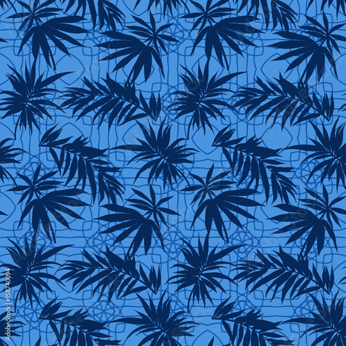 Seamless palm leves tropical pattern