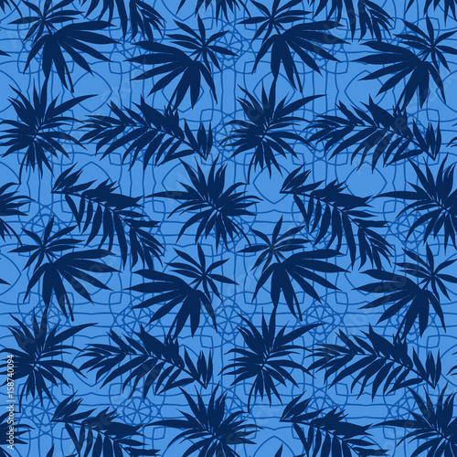 Seamless palm leves tropical pattern