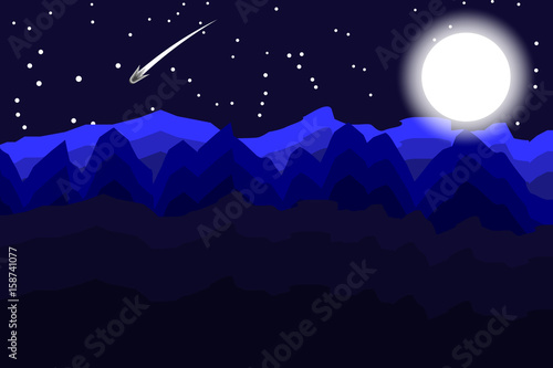 The mountains high noon landscape. vector and illustrator