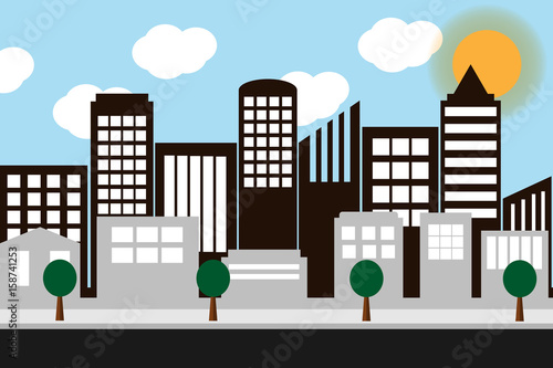 The city landscape. vector and illustrator