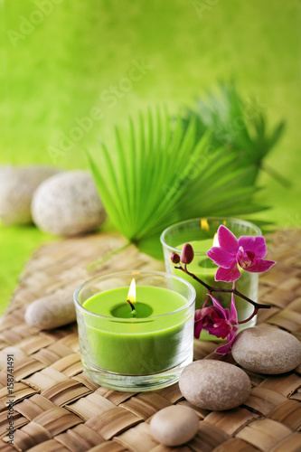 SPA still life with aromatherapy candles