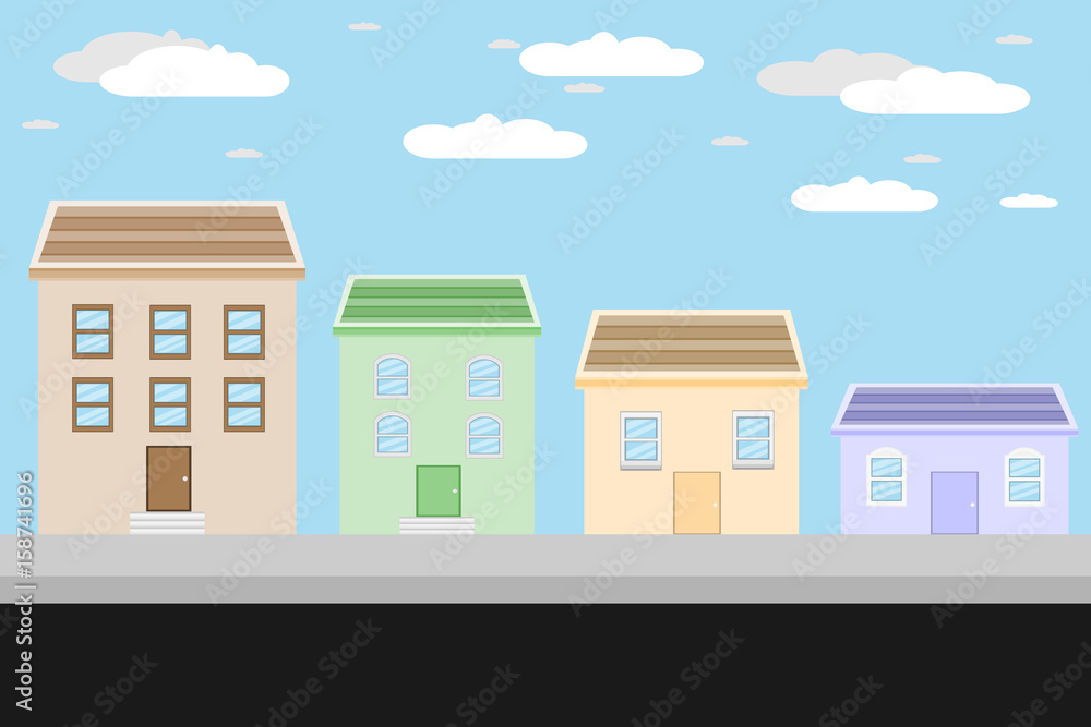The city landscape. vector and illustrator The city landscape. vector and illustrator