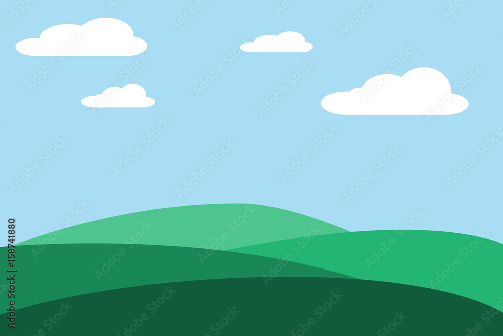 mountain hill landscape sky background.vector and illustration