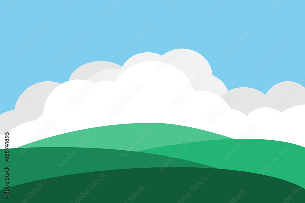 mountain hill landscape sky background.vector and illustration