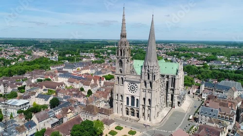France, Eure et Loir, Chartres, Notre Dame Cathedral of Chartres listed as Wolrd Heritage by UNESCO photo