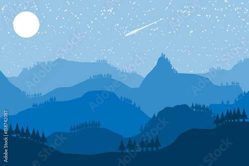 mountain hill landscape sky background.vector and illustration © TFYKUB 
