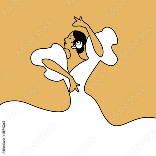 Spanish flamenco dancer. Vector Illustration
