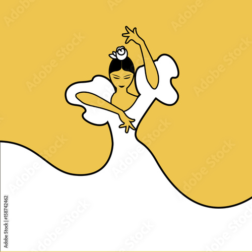 Spanish flamenco dancer. Vector Illustration