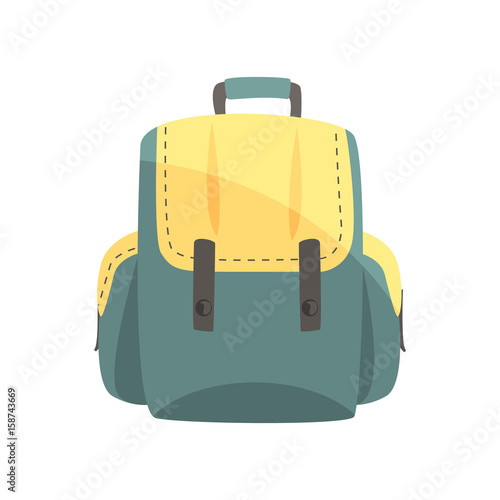 Colorful backpack, classic styled rucksack vector Illustration