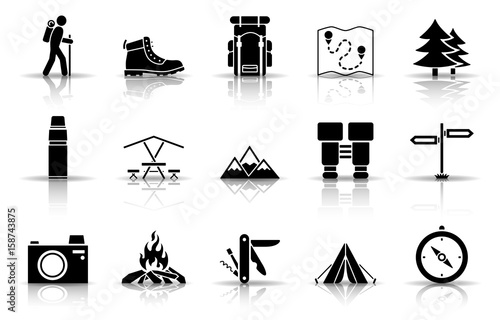 Wandern Iconset - Schwarz (Schatten)
