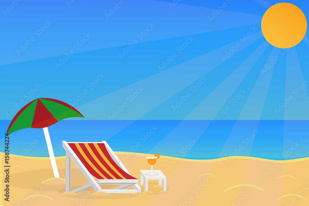 Summer on the beach sunshine time.vector and illustration